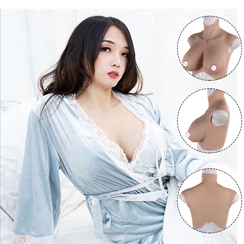 realistic artificial 8th generation silicone breast form plate with airbag fake boobs crossdresser transgender men to woman