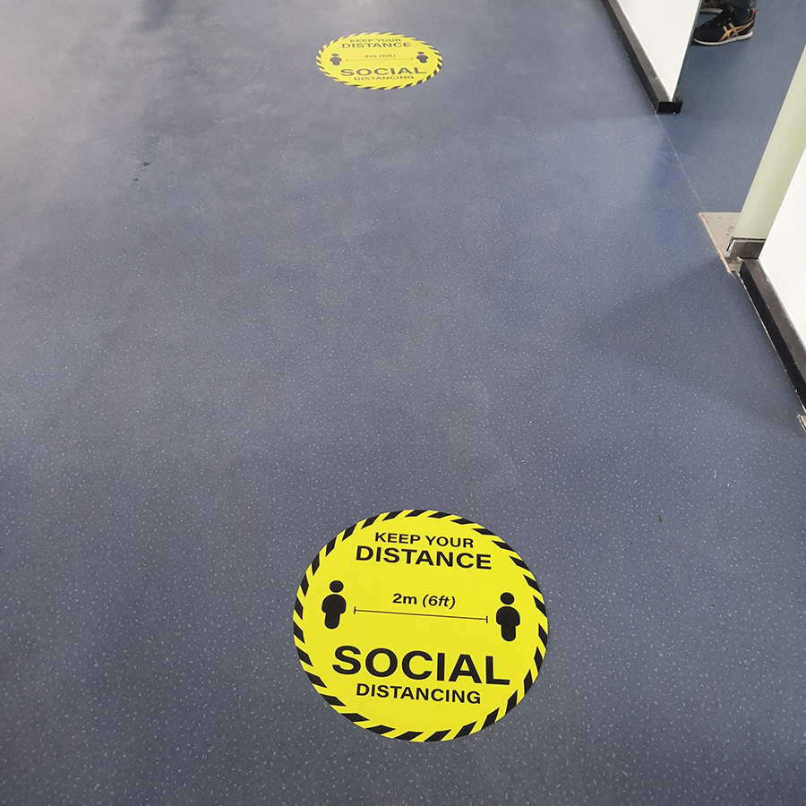 Removable Waterproof Floor Sticker Sign Social Distancing