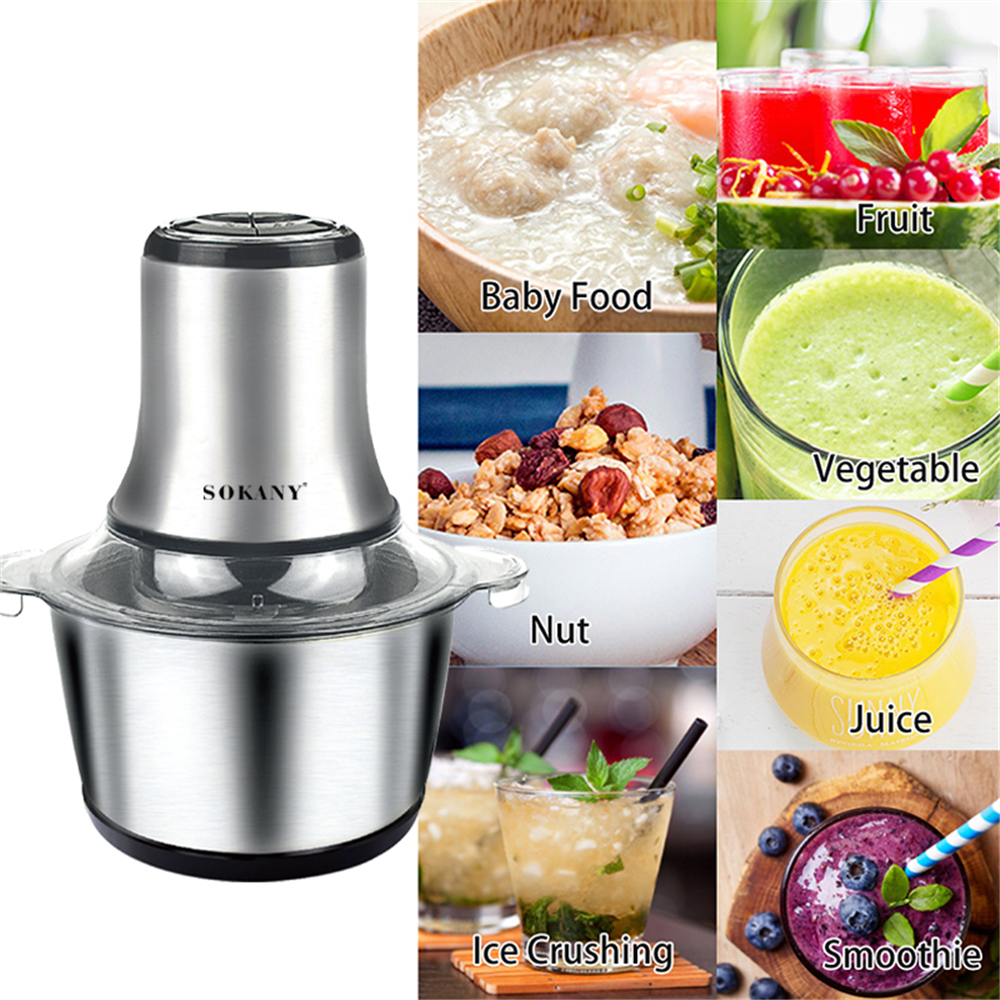 Stainless Steel Grinder Electric Mincer Slicer Machine Commercial Mixer Household Mini 3L Frozen For Sale Meat Grinders