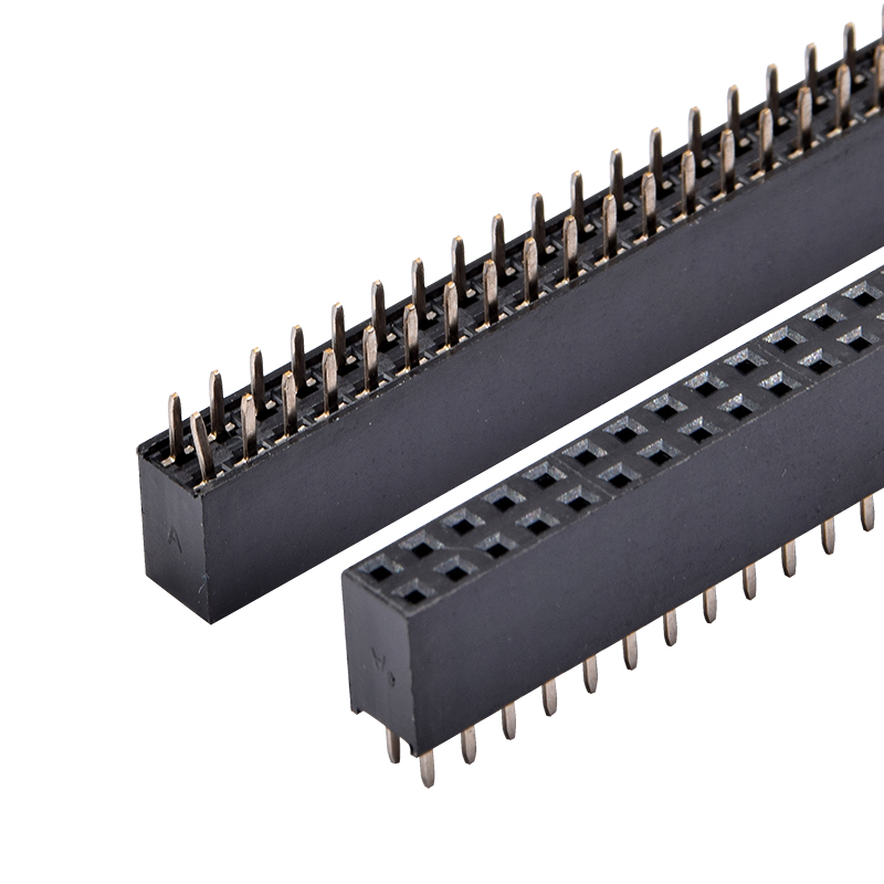 Hot Sale 2.54mm Pitch 2*2P-2*40P Dual Row 180 Degrees DIP Female Header Connector With High Quality