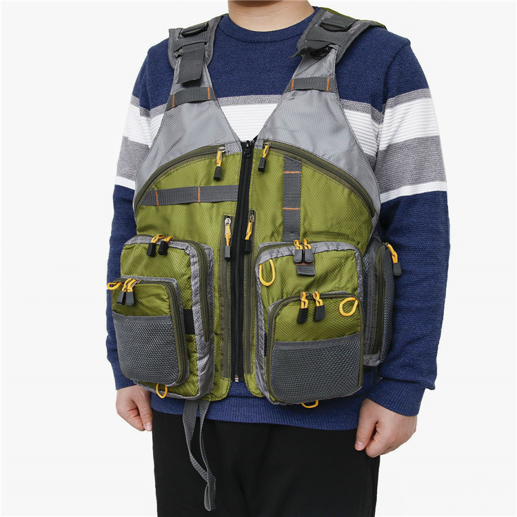 Sidiou Group Outdoor Fishing Waistcoat Summer Multi-pocket Mesh Breathable Fishing Vest