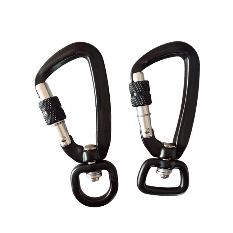 Aluminum Screw Lock Swivel Carabiner in stocks