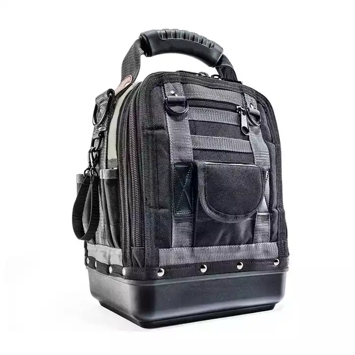 Customizable Canvas Backpack Zipper Tool Bag Electrician Heavy Duty Case Carrying Tool Bag For Professional Tools