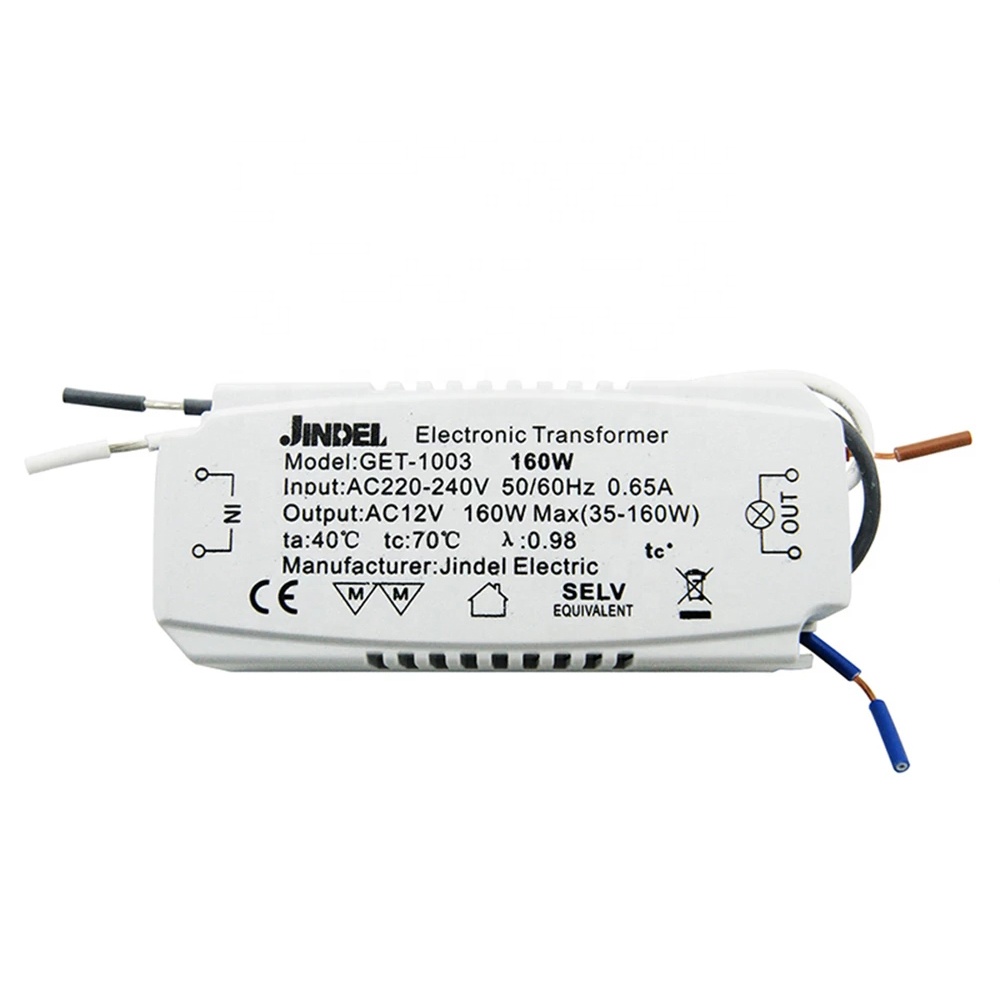 Jindeli AC220V для AC12V электронный трансформатор 160 Вт для G4 с украшением в виде кристаллов галогенная круглая лампа CE трансформаторы системы освещения
