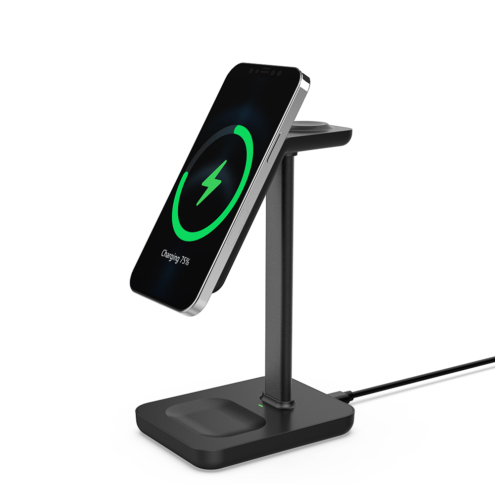 Wireless Charger Stand Mobile Phone 10w 15w Qi Fast Magnetic 3 in 1 Wireless Charger For iPhone 12 13 For Airpods Pro For iWatch