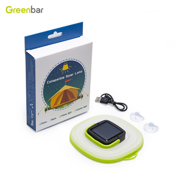 Rechargeable Camping Solar Lantern Plastic Collapsible Portable, Led Silicone Camping Flashlight/