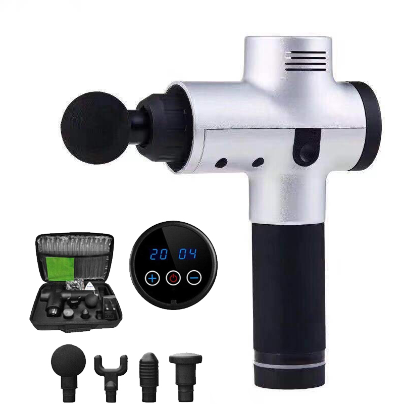 Muscle Massage Gun Sport Therapy Massager Body Relaxation Pain Relief Slimming Shaping Massager 4 Heads With Bag