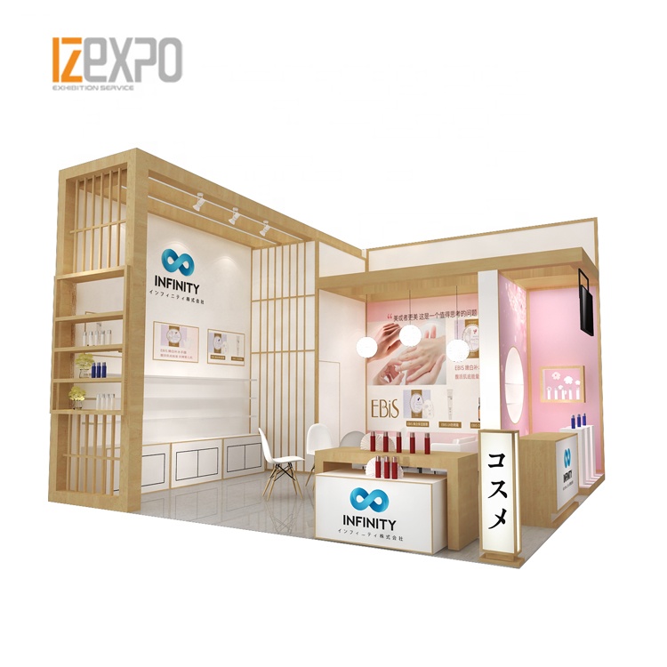 IZEXPO 30MINS QUICK BUILD 20x20 Modern Cosmetic Tradeshow Exhibition Booth for Expo
