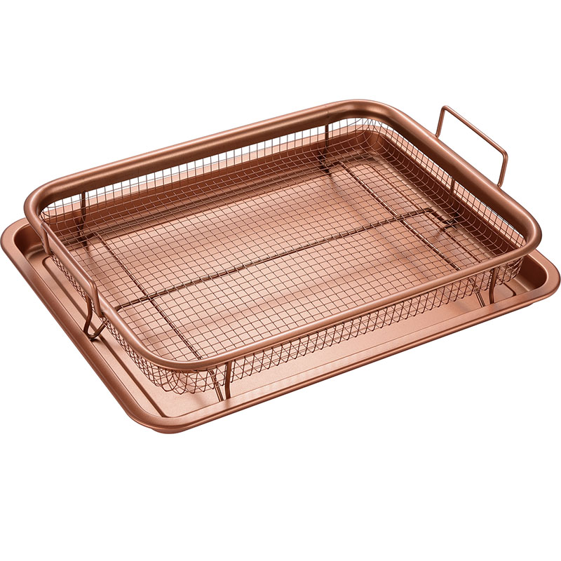 Hot Selling Copper Non Stick Coating Carbon Steel Crisper Tray Cookware with Heat Resistant Coating