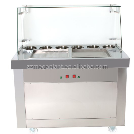 Table Top Commercial Fried Ice Cream Machine Flat Pan Fry IceCream Machine