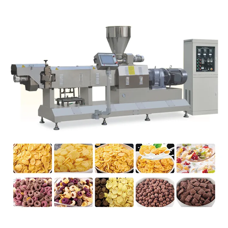 CE Certification Industrial Snack Food Extruder Corn Flakes Making Machine