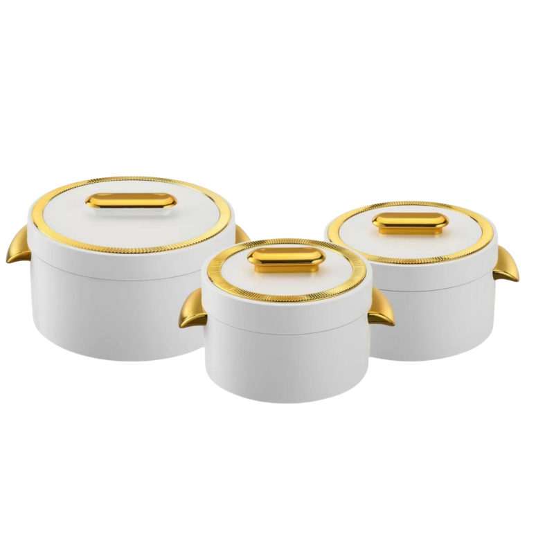 Factory Direct Jumbo Capacity 3pcs Thermal Dishes Sets For Hot Food 1L+2L+3.5L Insulated Casserole Food Warmer