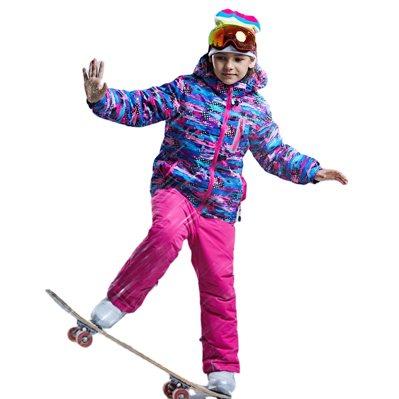 Children's Ski Suit Snowboarding Sets Winter Kids Boys Girls Jackets+Pants Warm Waterproof Snow Snowwear Hooded Clothes Sets