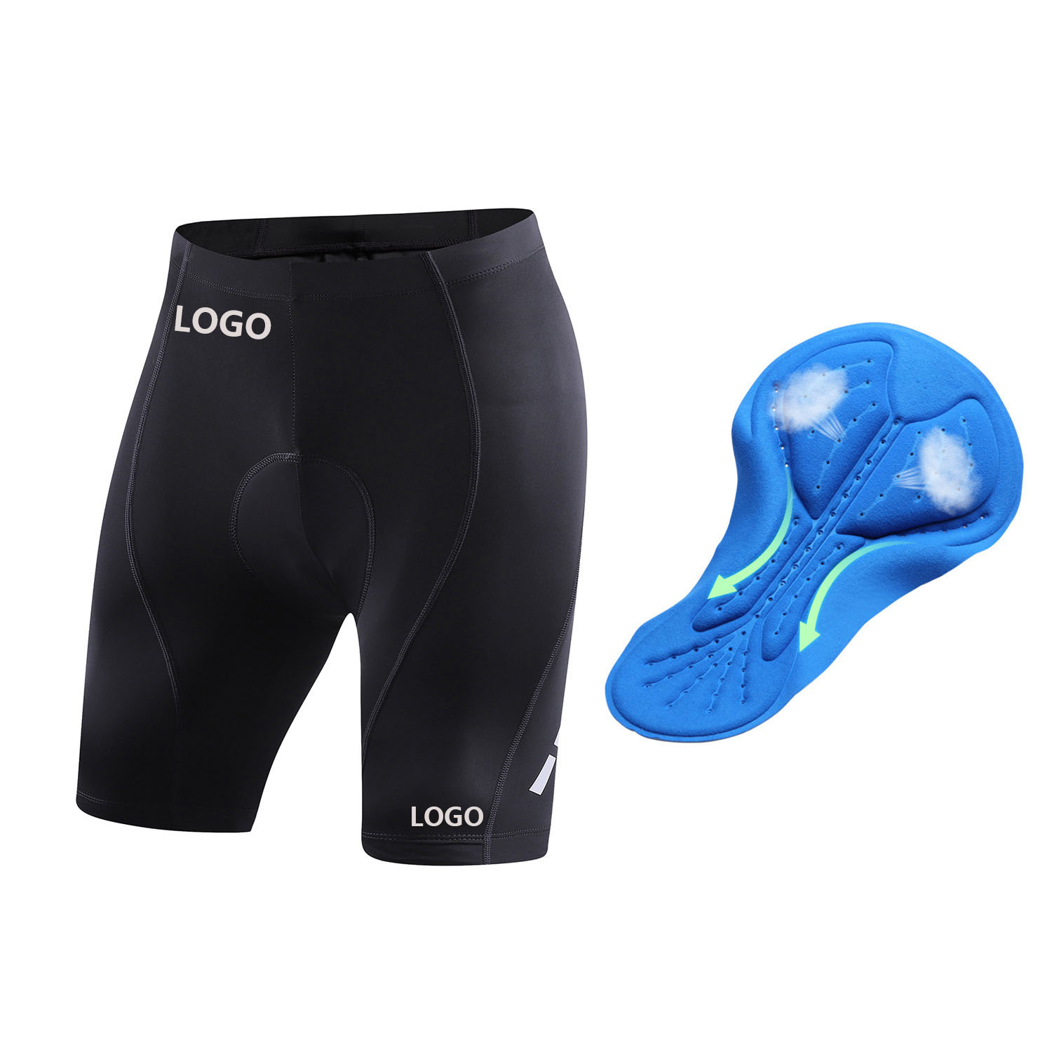 Men 3D Padded Bike Shorts Reflective Outdoor Customized Logo Quick Dry Breathable High Elasticity Cycling Shorts Men's
