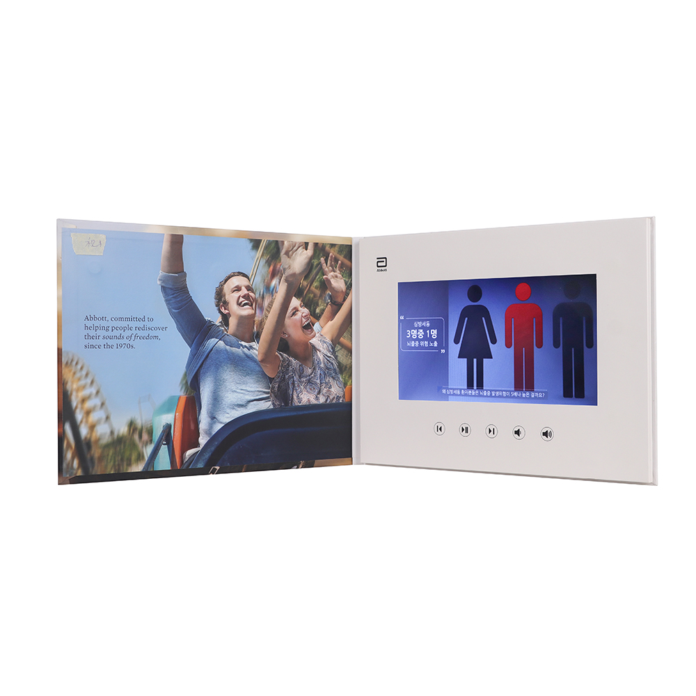 High quality 7 Inch digital LCD Screen Video greeting booklet