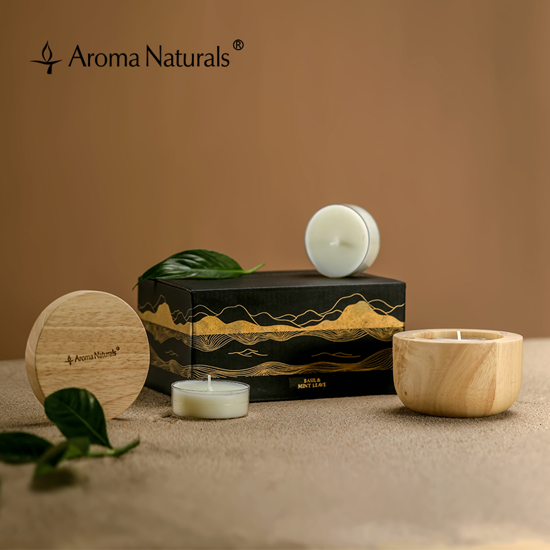Элегантный деревянный чайный светильник Aroma Naturals, держатель свечей, подарочный набор ароматизированных соевых деревянных свечей, частный ярлык, ароматизированные