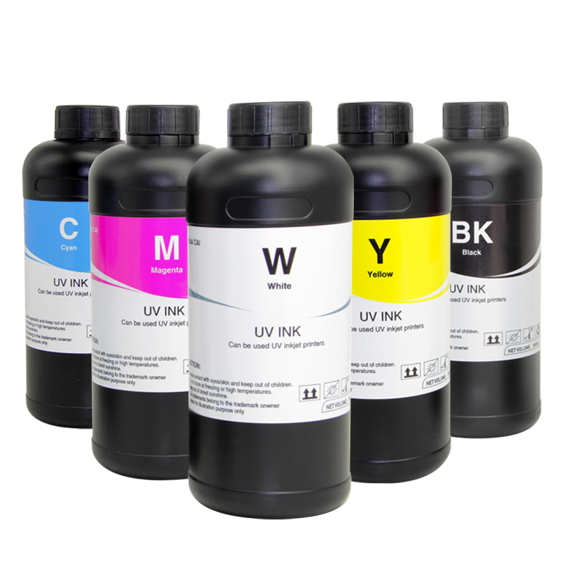 HUACAI для Epson 1390 УФ чернила для принтера Epson 1390 1400 1410 1430 1500 Вт R280 R290 R330 L800 УФ светодиодный принтер (BK C M Y белый)
