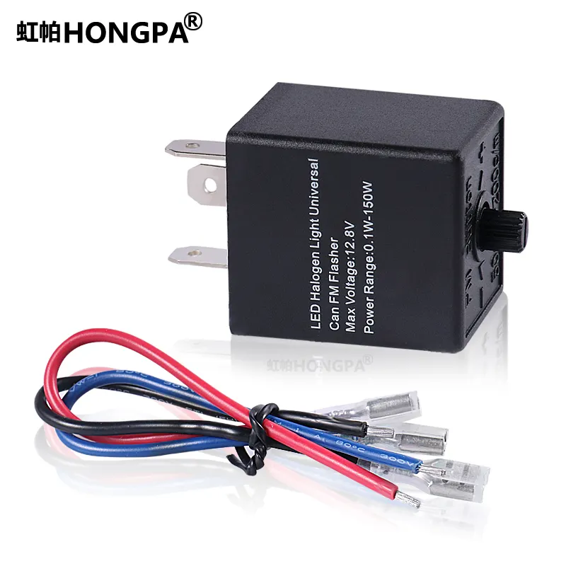 3 Pin 0.1-150W Can FM Adjustable Reply Flasher For 12V Universal Motorcycle/Car