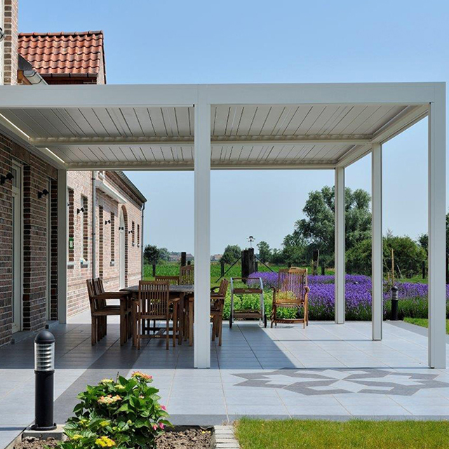 Customized adjustable waterproof louvered roof motorized aluminium pergola