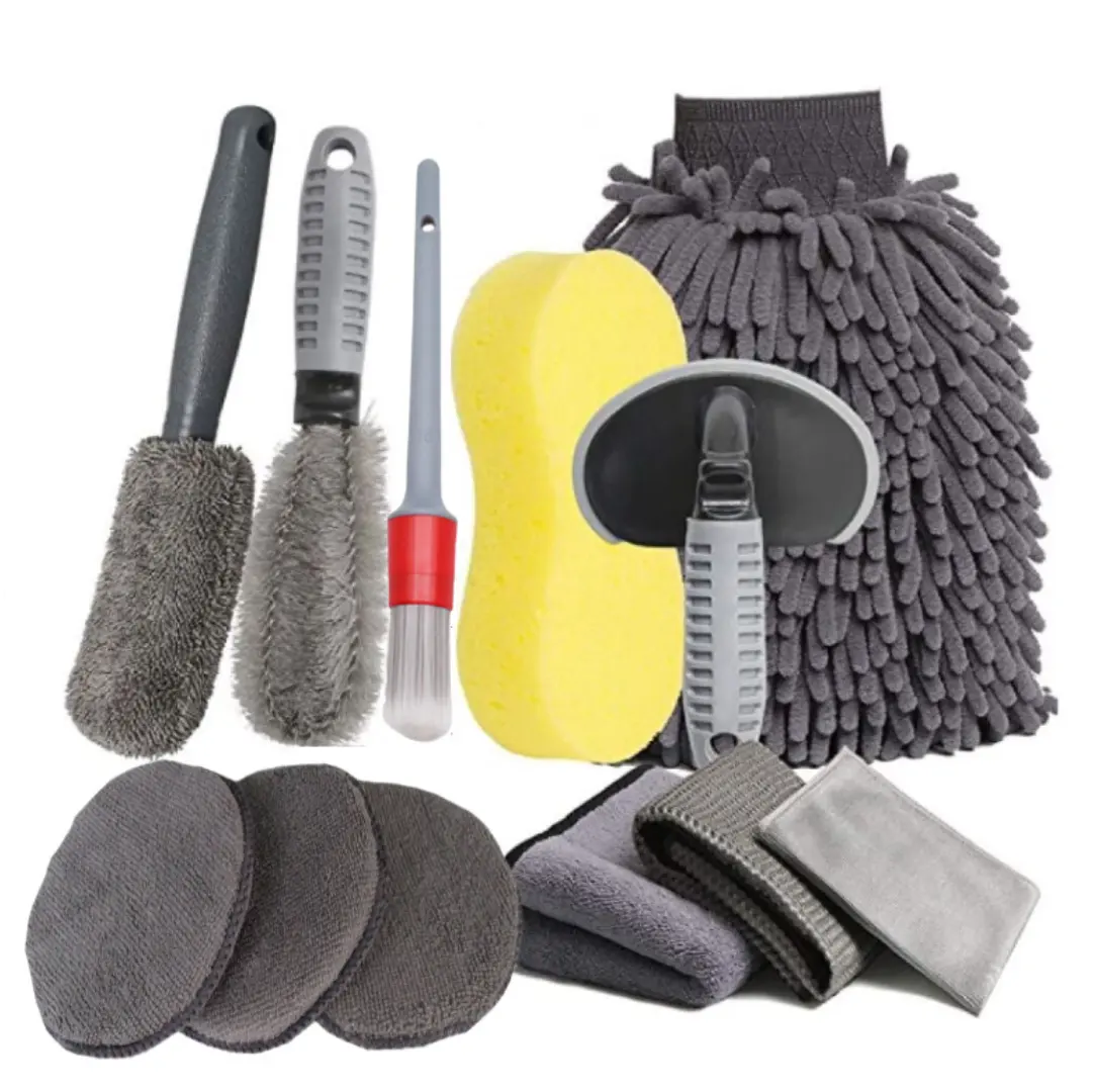 Amazon Car Detailing Cleaning Tools Kit Portable Car Wash Accessories Brush Duster Towel 12 Pcs