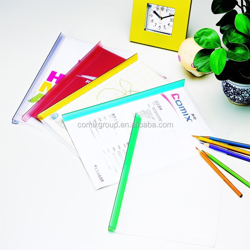 Comix high quality cheap price clear slide bar file folder spine bar folder