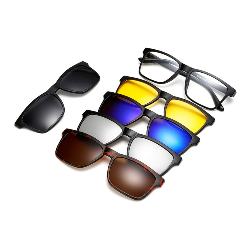 High EU Standared Fashion Designers Night Vision Clip 5 In 1 Sunglasses Pc Polarized Sun Glasses