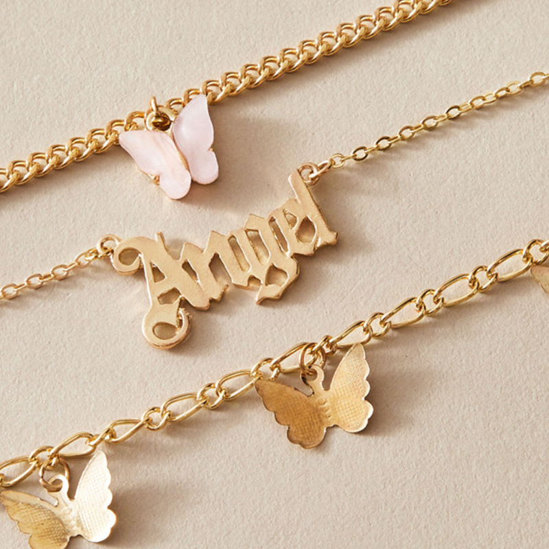 Fashion Cute Butterfly Anklets for Women Gold Silver Color Chain Ankle Bracelet on The Leg Bohemian Foot Jewelry set