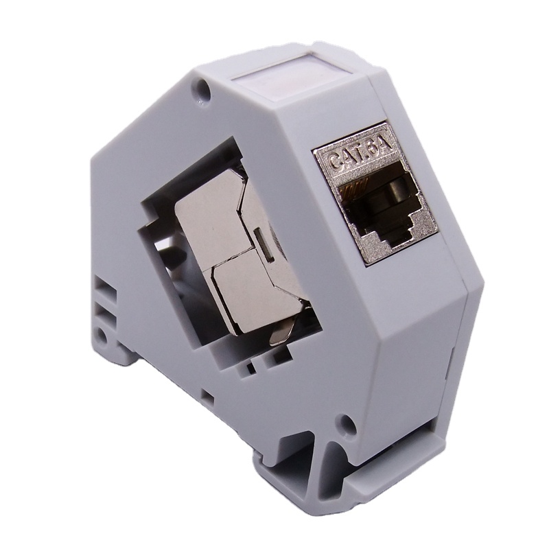 DG-SB068 DIN рейка крепление на выходе RJ45 Keystone Jack рамка для STP/UTP Cat.5e Cat.6 Cat.6A keystone jack держатель