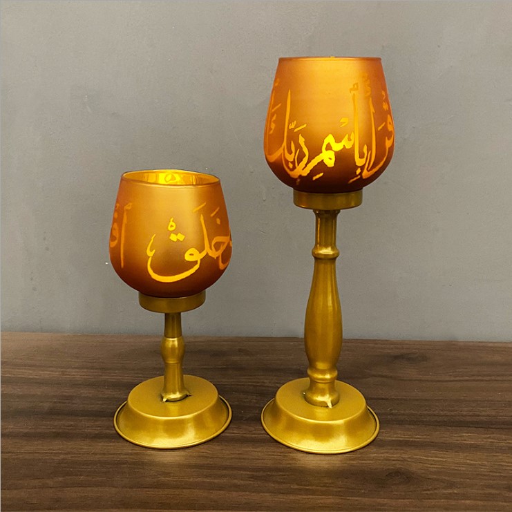 2022 EID Mubarak Decorations Eid Al-Adha Candlestick Ramadan Candlestick For Islam Muslim Ramadan Home Table Decoration