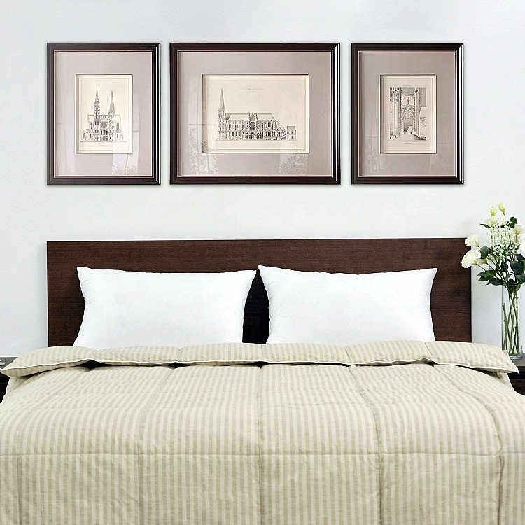Luxury Copper Infused Permanency Antimicrobial Quilted Duvet Stripe Dobby Quilt
