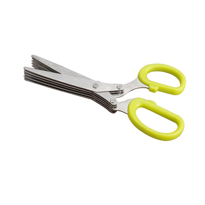 Lixsun Stainless Steel Multi Function Herb Spices Scissors Multipurpose Kitchen 5 Layer Scallion scissors