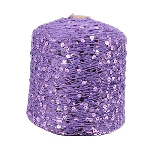 Blended Yarn High Quality Hilos Lentejuelas 2mm 100% Cotton Sequin Yarn For Sweaters