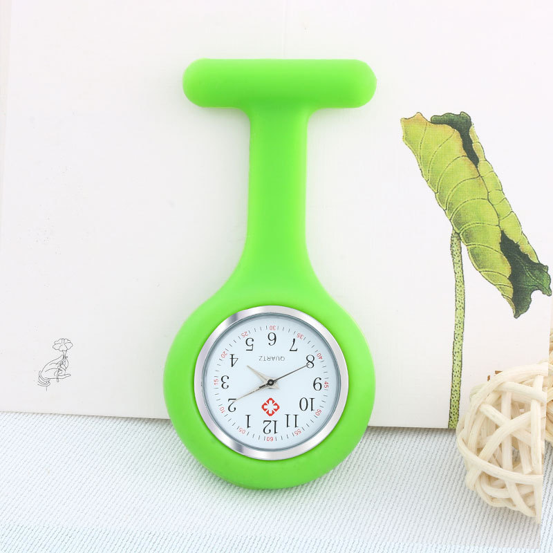 Multi Color Quartz Watch Women Breast Pockets Nurses Fob Watch Brooch Silicone Nurses Breast Watch