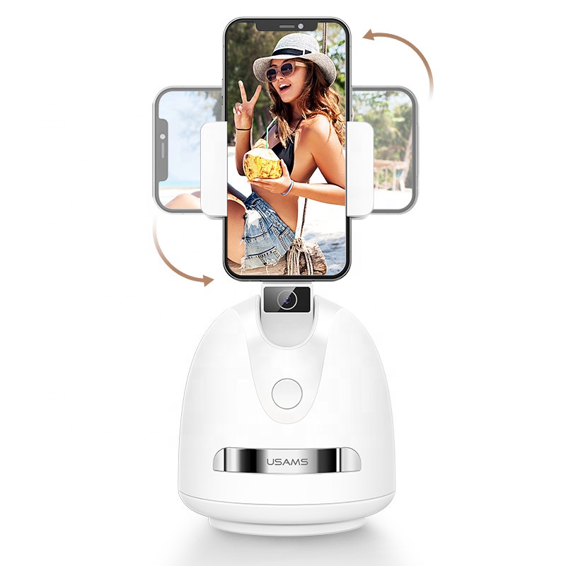 USAMS ZB239 Dropshipping Products 2021 360 Tracking Mini Tripod 360 Rotation Mount Stand Auto Tracking Face Phone Holder