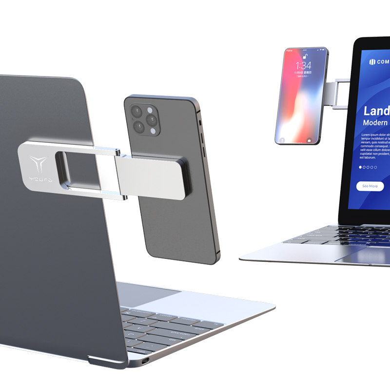 Computer Accessories extension adjustable mobile phone holder magnetic laptop side mounted mobile phone stand