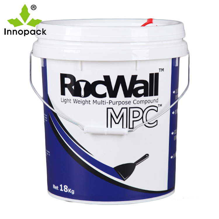 18L custom IML plastic pail with bung on lid paint bucket PP plastic container