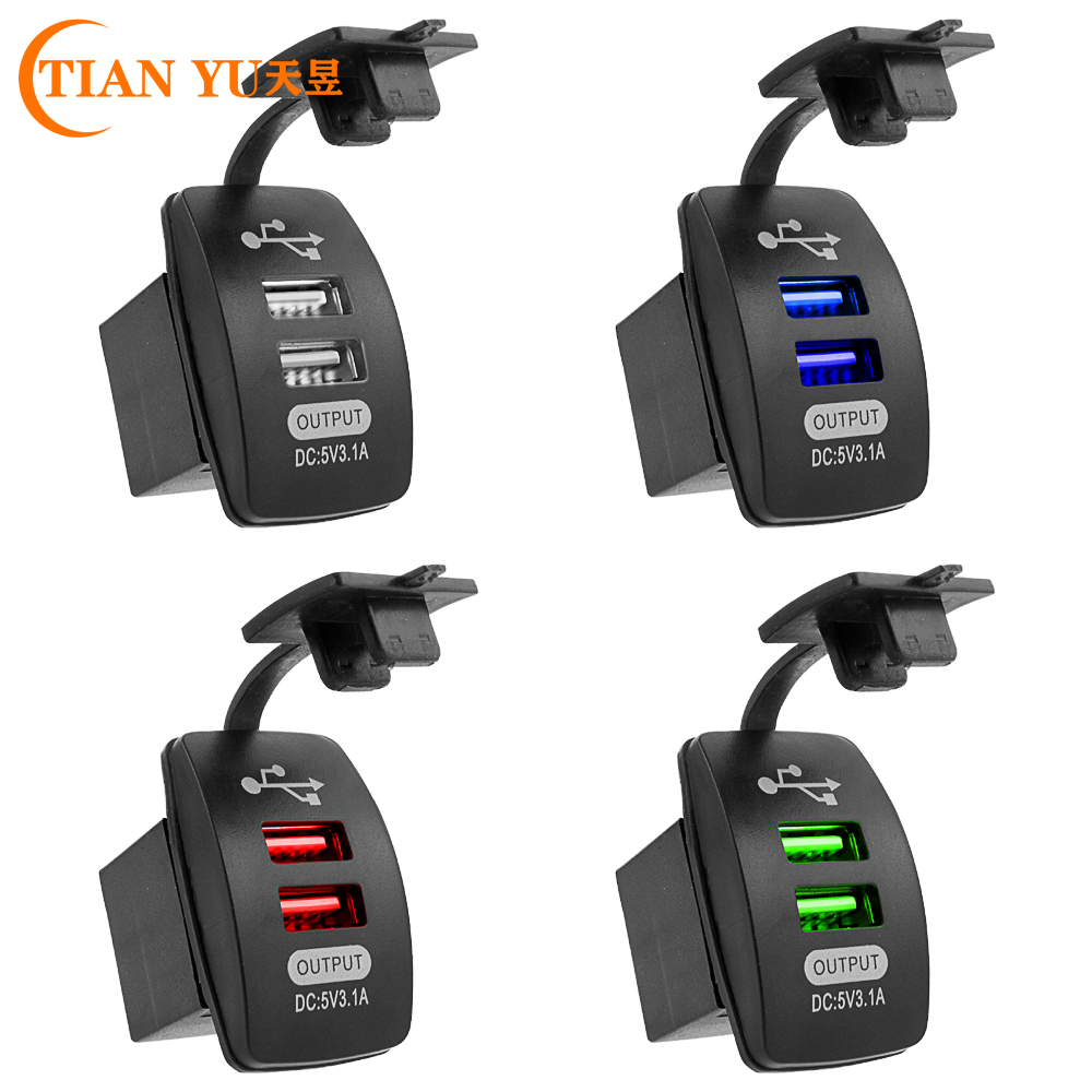 Универсальное автомобильное зарядное устройство с двумя USB-портами, 5 В, 3,1 А