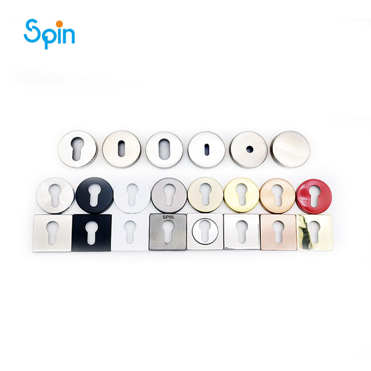 Modern Steel and Stainless Steel Euro Lock Cylinder Cover with Square Rose Interior Door Lever Handle