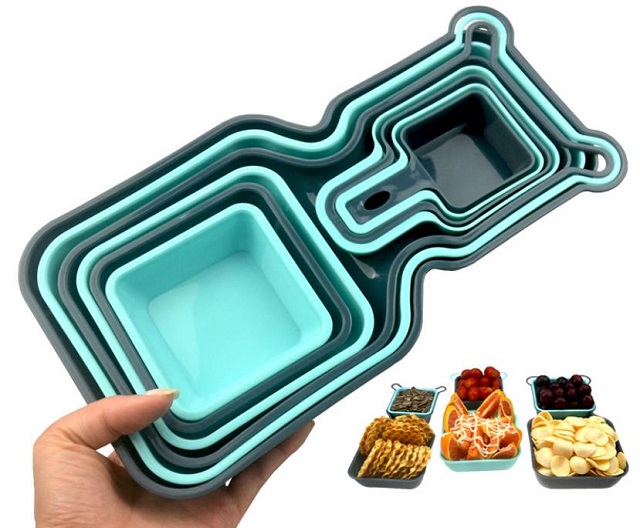 Wholesale Square Food Grade 10PCS Stackable Trays Food Container Snack Fruit For Picnic Outdoor Party
