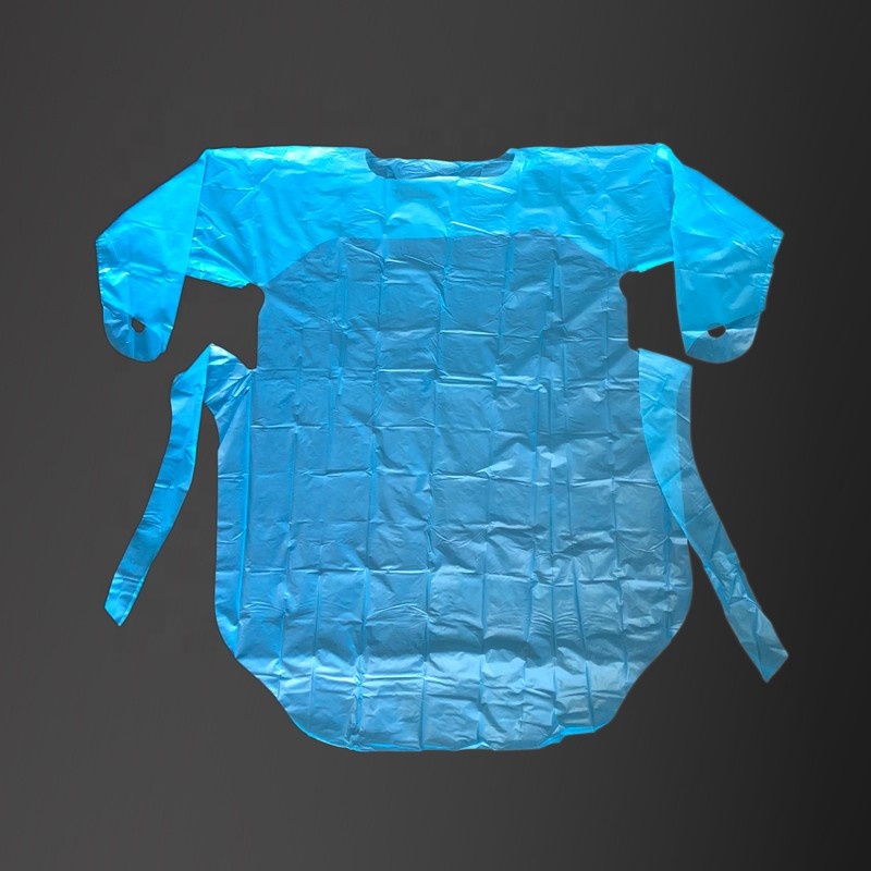 Lightweight Polyethylene material New style Doctor's uniform surgeon Plastic Ultrasonic Hospital CPE gown for sale