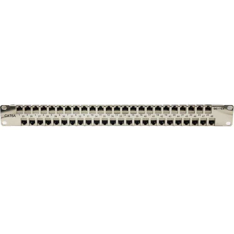 Behpex 19 дюймов сетевой патч-панель 1U 48 портов RJ45 Cat6a Cat6 коммутационная панель