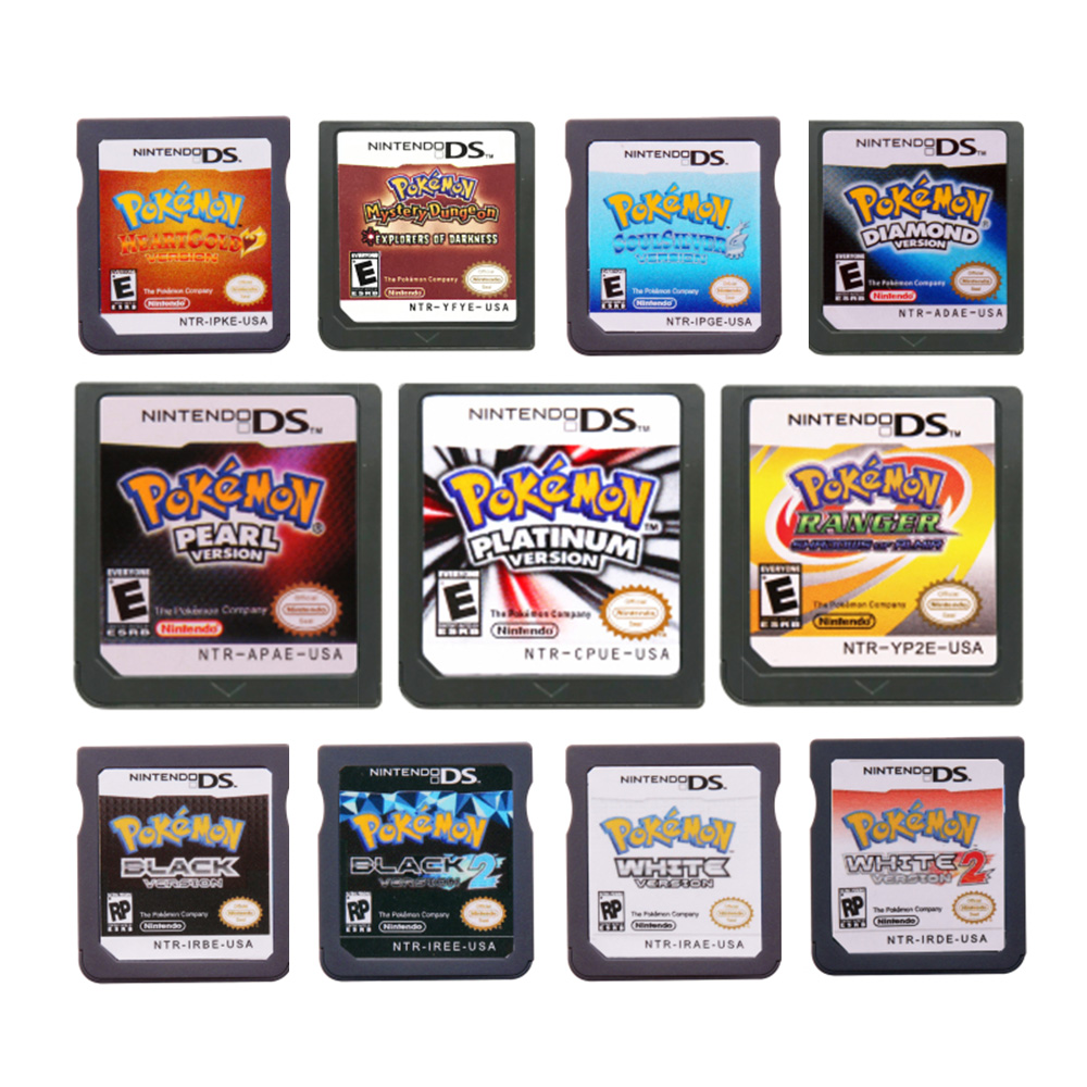 Игровая консоль картриджей серии Pokeon Black White Heart Gold SoulSilver Diamond Pearl Platinum R4 версия для Nintendo DS