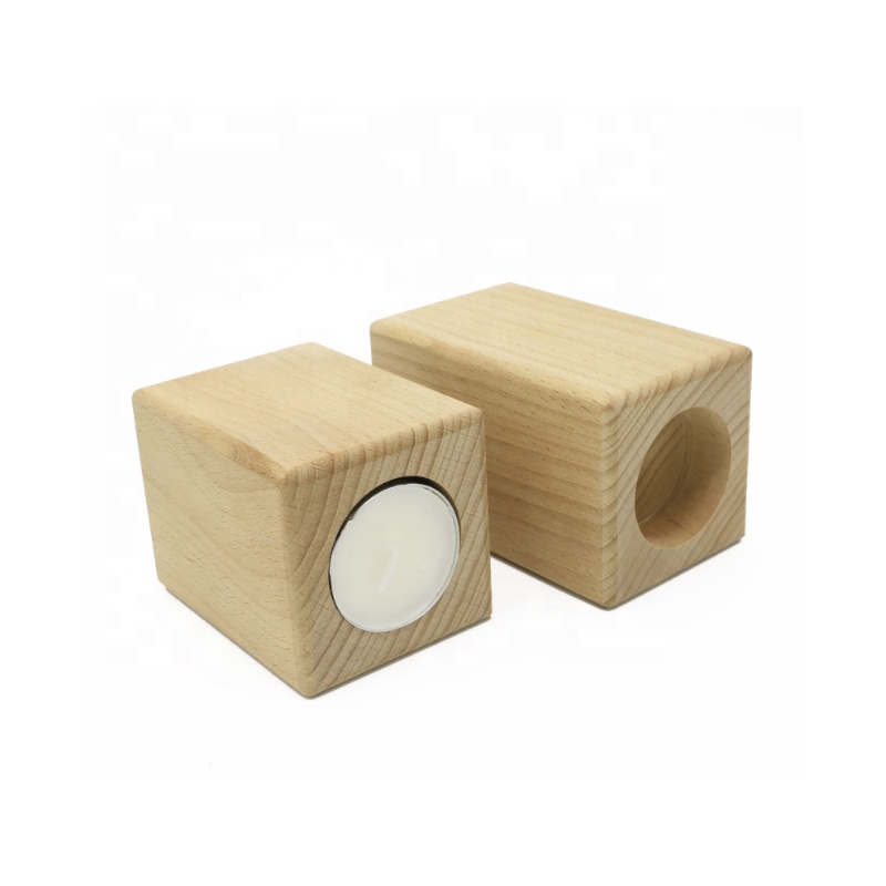 Home Decoration Modern Tea Light Wooden Candle Holder
