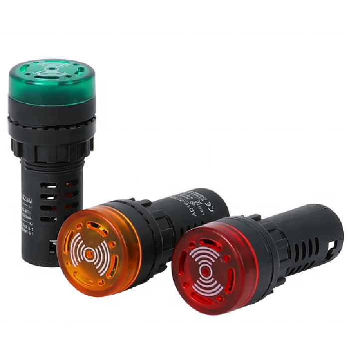 Светодиодный индикатор зуммер AD16-22SM 12V 24V 110V 220V 22 мм вспышка световой сигнал светодиодный активный Зуммер сирена AD1622SM