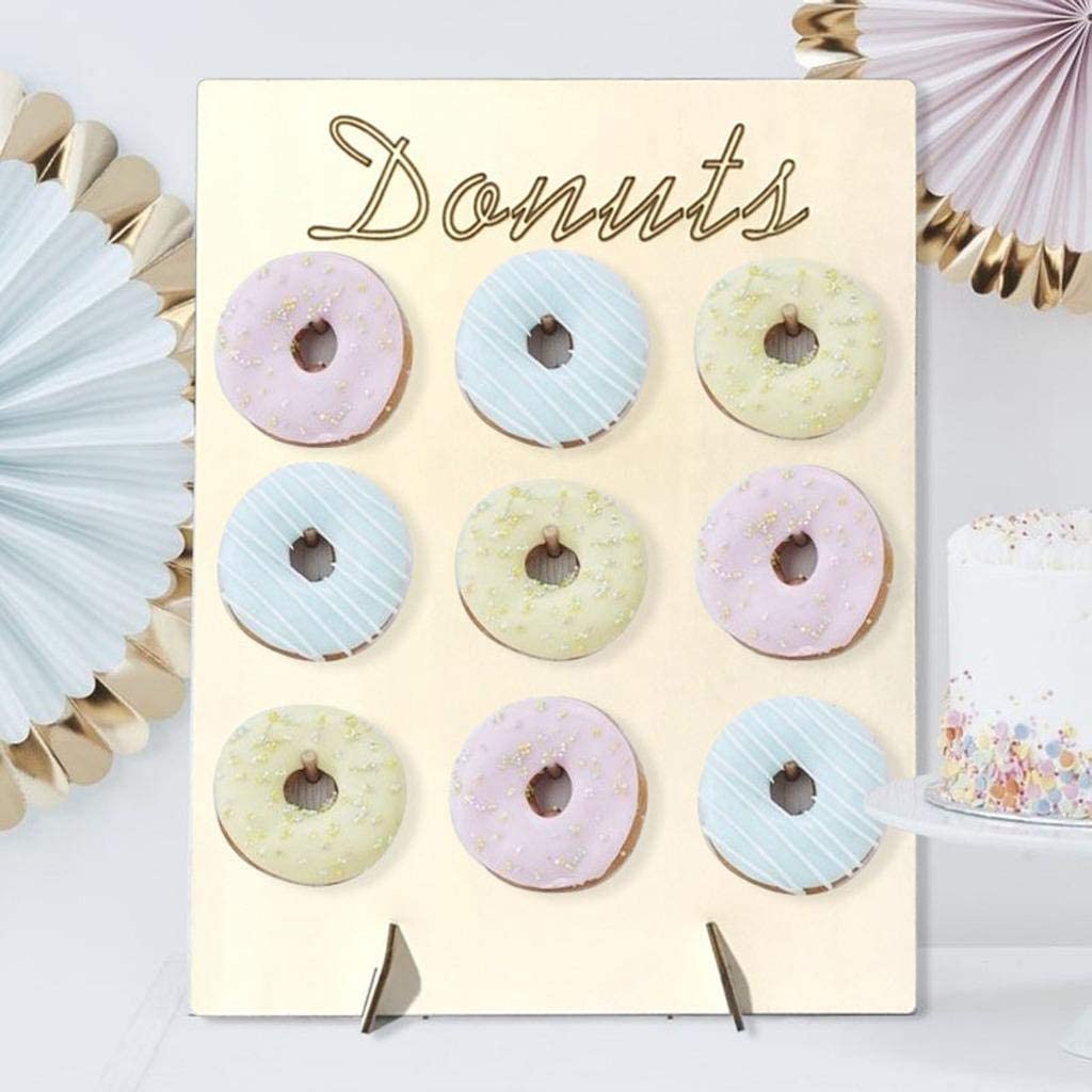 DIY wooden donut standing display stand with feet for gender display wedding birthday party display corner decoration
