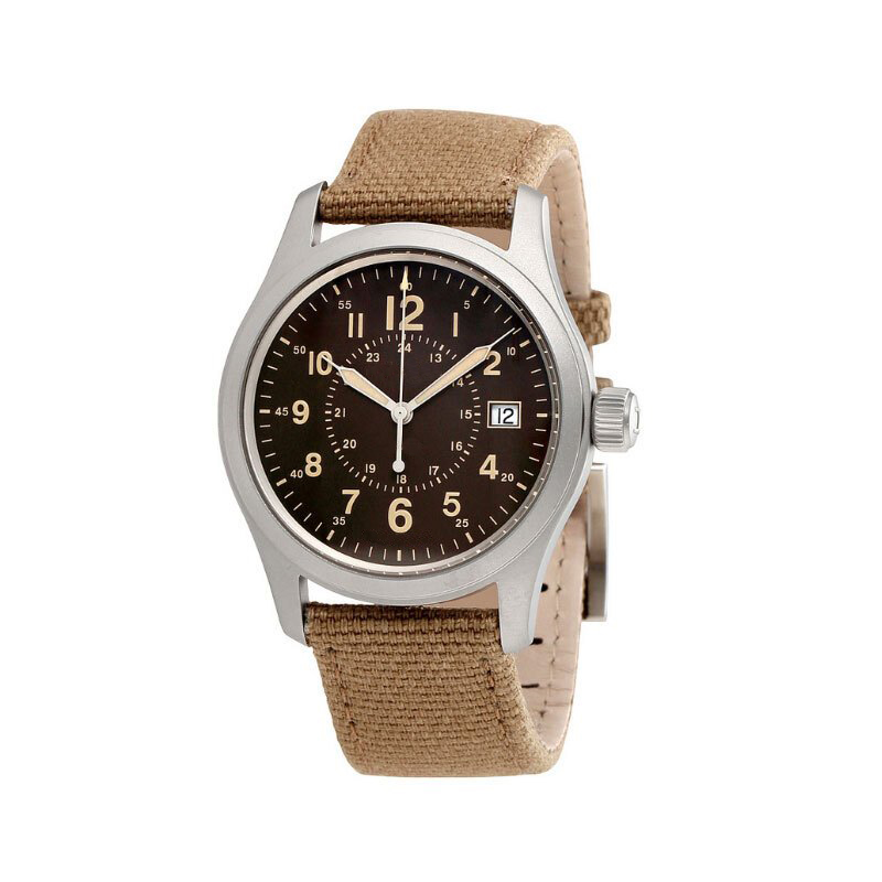 Stainless Steel Men's Quartz Watch With Waterproof Fabric Strap