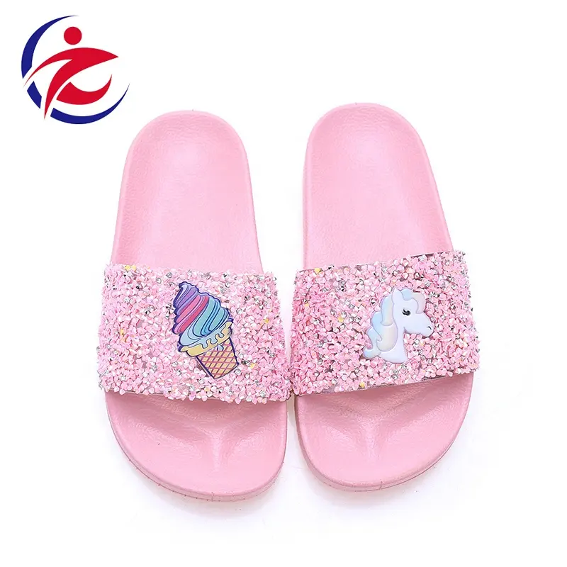 Fashion Pvc house children anti-slide Slippers with glitter Home anti-slid teenagner Bathroom Slid sandals