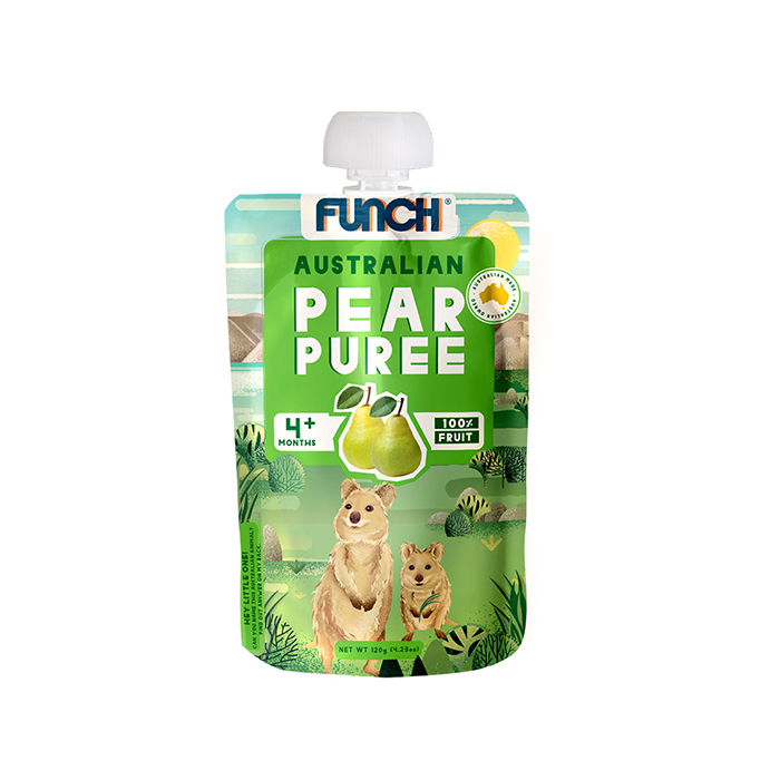 FUNCH австралийские фрукты, пюре, груша 120 г, закуски, консервированные пакеты, здоровое детское питание, портативный всасывающий пакет, фруктовая пюре