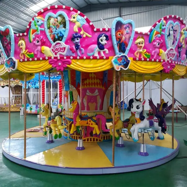 Best quality 16-seat luxury horse outdoor design kids amusement park horses carousel for fun theme park