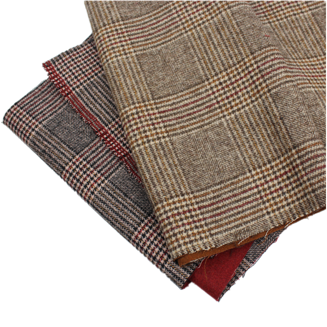 High quality Wool / polyester fabric oversized plaid fabric for winter coat shirt windbreaker